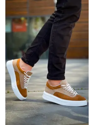 Omarı Vizon Taba Süet Bağcıklı Erkek Günlük Ayakkabı