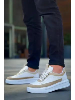 Omarı Yüksek Taban Bağcıklı Beyaz Günlük Erkek Ayakkabı