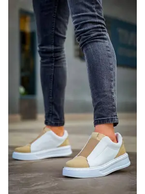 Şık Yüksek Taban Tek Bant Bağcıksız Erkek Ayakkabı