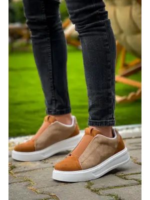 Modern Yüksek Taban Tek Bant Bağcıksız Erkek Ayakkabı