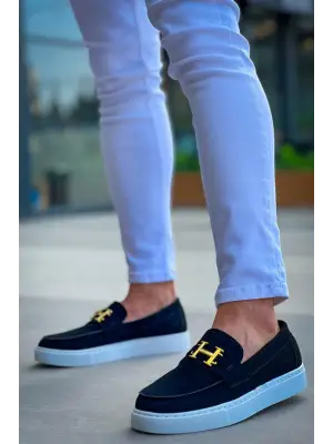 Modern Bağcıksız Siyah Süet Erkek Ayakkabı