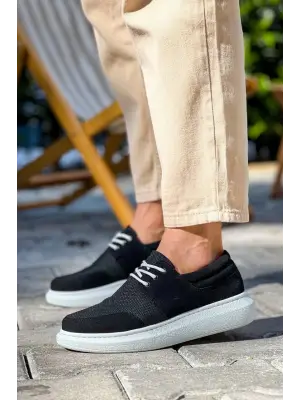 Omarı Siyah Deri Günlük Erkek Ayakkabı