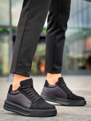 Omarı Yüksek Tabanlı Siyah Günlük Spor Ayakkabı