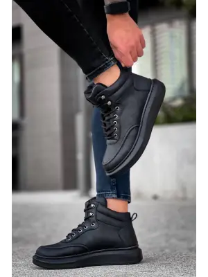 Omarı Yüksek Taban Siyah Erkek Bilek Bot