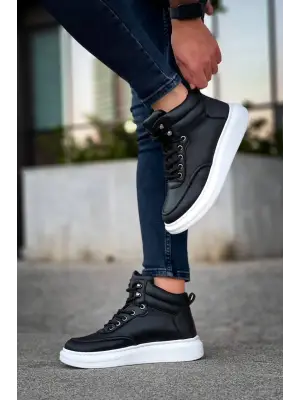 Omarı Siyah Yüksek Taban Erkek Bilek Bot