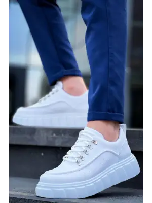 Omarı Yüksek Taban Beyaz Günlük Spor Ayakkabı