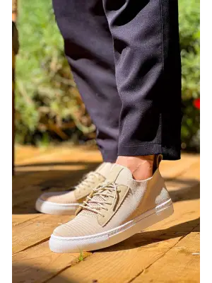 Tarz Yüksek Taban Bağcıklı Erkek Ayakkabı