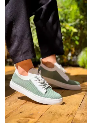 Omarı Yeşil Triko Yüksek Taban Erkek Günlük Ayakkabı