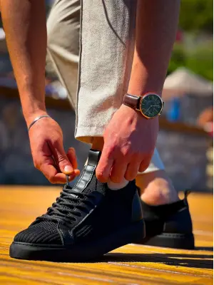 Siyah Bağcıklı Günlük Erkek Ayakkabı