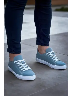 Omarı Bebe Mavi Süet Yüksek Taban Bağcıklı Günlük Erkek Ayakkabı