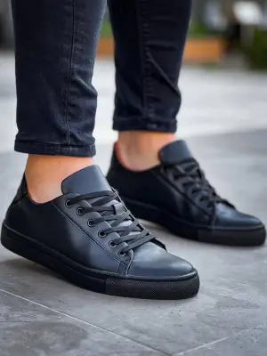 Omarı Siyah Yüksek Taban Bağcıklı Erkek Günlük Ayakkabı