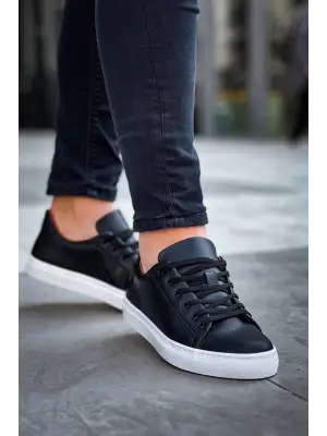 Omarı Siyah Yüksek Taban Bağcıklı Günlük Erkek Ayakkabı