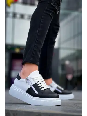 Omarı Siyah Detaylı Yüksek Taban Günlük Spor Ayakkabı