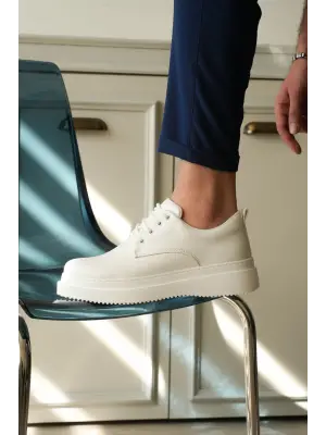 BR-16 Benorra Beyaz Cilt Günlük Erkek Ayakkabı