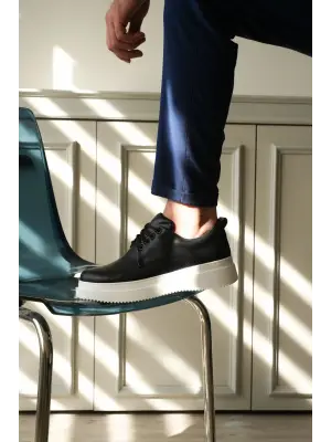 BR-16 Benorra Siyah Cilt Günlük Erkek Ayakkabı