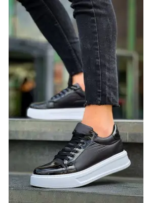 Omarı Siyah Rugan Bağcıklı Günlük Erkek Ayakkabı