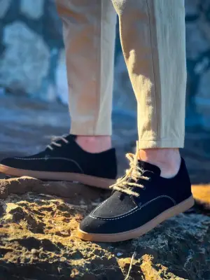 Omarı Siyah Suede Günlük Erkek Ayakkabı