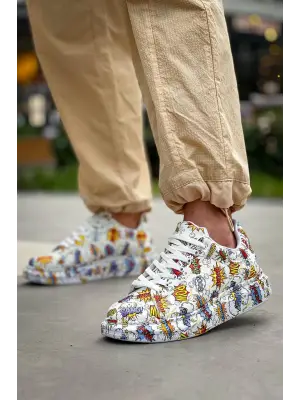 Omarı Beyaz Boom Bağcıklı Erkek Günlük Ayakkabı