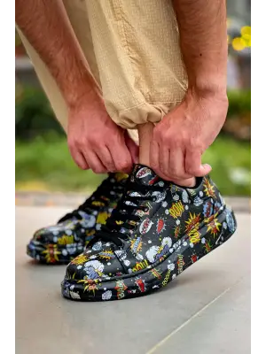 Modern Siyah Bağcıklı Erkek Ayakkabı