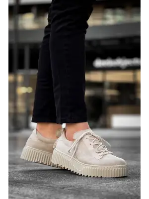 Modern Bej Taban Detaylı Günlük Erkek Ayakkabı