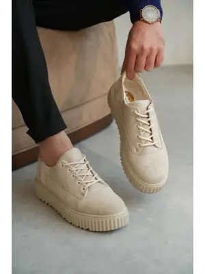 Modern Bej Süet Erkek Ayakkabı