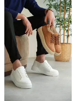 Modern Beyaz Cilt Erkek Ayakkabı