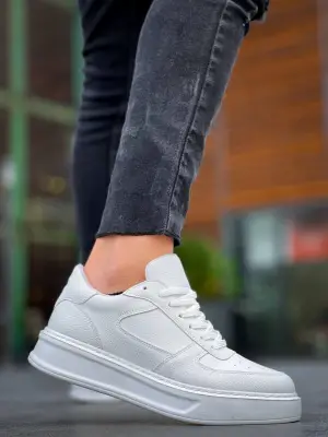 Omarı Yüksek Taban Beyaz Günlük Spor Ayakkabı
