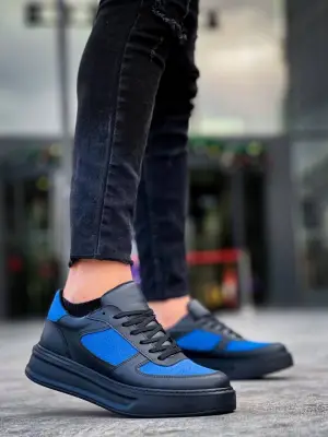 Omarı Siyah Yüksek Taban Günlük Spor Ayakkabı