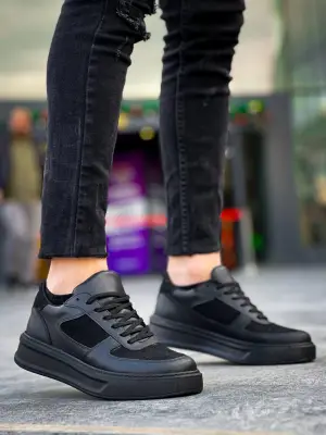 Omarı Siyah Detaylı Yüksek Taban Günlük Spor Ayakkabı