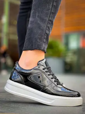 Trend Rugan Detaylı Yüksek Taban Günlük Spor Ayakkabı