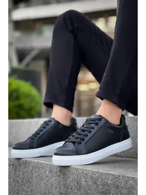 Omarı Yüksek Tabanlı Siyah Günlük Erkek Ayakkabı