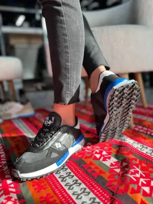 BR-N1 Benorra Siyah Mavi Detaylı Günlük Erkek Ayakkabı