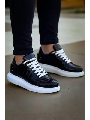 Modern SİYAH Crocodile Erkek Ayakkabı