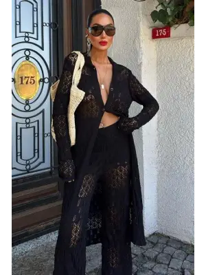 Ajurlu Uzun Hırka Takım