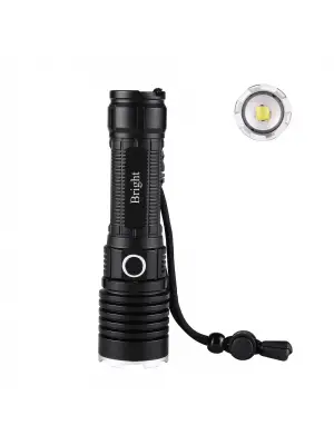 Bright Ght-5761 Xp90 Led 3 Mod Zoomlu Yağmur Suyu Geçirmez Şarjlı El Feneri 26650 Pilli