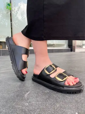 Omarı Siyah Günlük Kadın Terlik