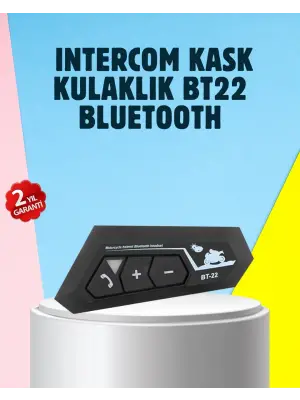 Bt22 Motosiklet Kask İçi Bluetooth Kulaklık İnterkom Destekli