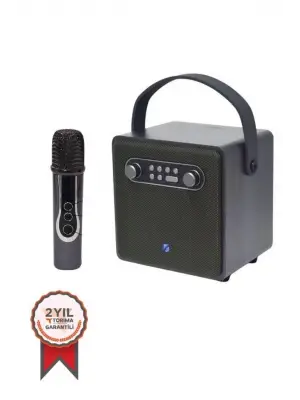 Bts-1688 Yeşil Mikrofonlu Karaoke Bluetooth Hoparlör