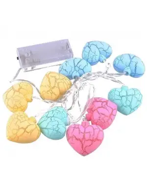 Omarı Renkli Kalp Şeklinde Dekoratif Dolama Led Aydınlatması