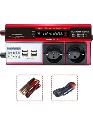 Buffer® 12v 2000w Modifiye Sinüs İnverter Araç Ve Güneş Enerjisi Uyumlu, Çift Usb, Çift Priz Ve Çakmaklık Epilons