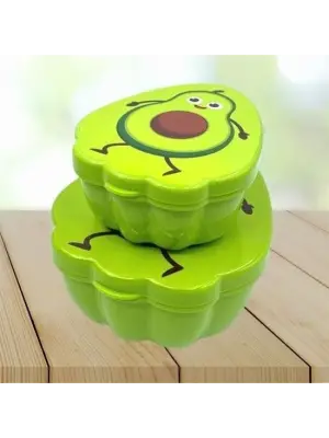 BUFFER® 2li İç İçe Geçebilen Avokado Model Saklama ve Beslenme Kabı Seti (550 ml + 250 ml)