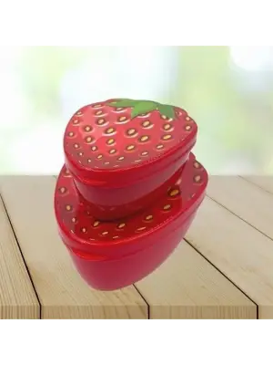 Omarı Çilek Model İç İçe Geçebilen Saklama ve Beslenme Kabı Seti