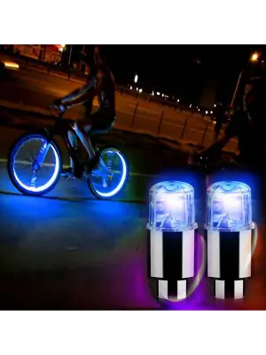 Omarı Mavi LED Hava Valfi Işık Kapakları - Gece Parlayan Sibop Kapağı