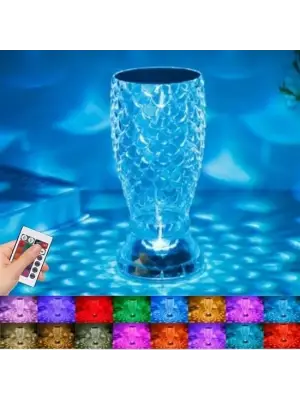 Omarı USB Şarjlı Kumandalı Balık Süzgeç Işık Modlu LED Masa Lambası