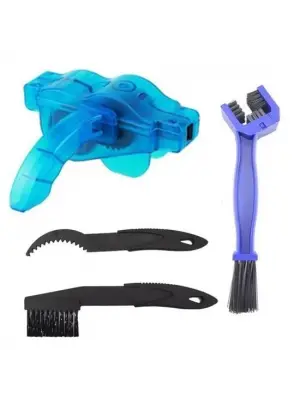 BUFFER® Bisiklet Zincir Dişlisi Koruyucu Pas Sökücü Temizleme Fırçası Aparatı Bakım Seti 4 Parça