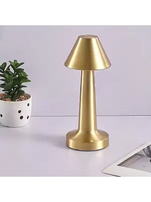BUFFER® Çatı Model Gold Renk Şarjlı Dokunmatik 3 Renkli LED Masa Lambası