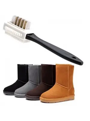 Omarı Çift Taraflı Taşınabilir Suede Deri Bot Temizleme Fırçası