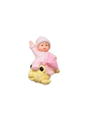 Omarı Sevimli Pembe Bebek Biblo - Polyester Süs Eşyası