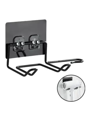 BUFFER® Fön Makine Askısı Siyah Yapışkanlı Fön Makine Tutucu