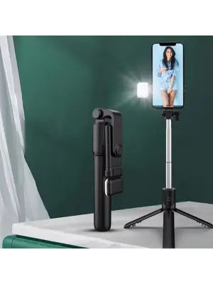 Omarı Selfie Çubuğu ile Aydınlatmalı ve Uzayabilen Tripod.
